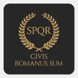 Adesivo Quadrado Emblema Romano SPQR – Civis Romanus Sum Crista de 