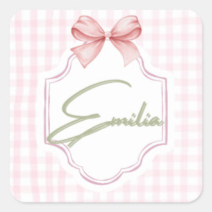 Adesivo Quadrado Emília Personalizada Arco de Enfermeira de Bebê&Gi