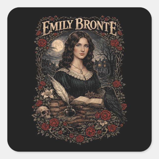 Adesivo Quadrado Emily Brontë (Frente)