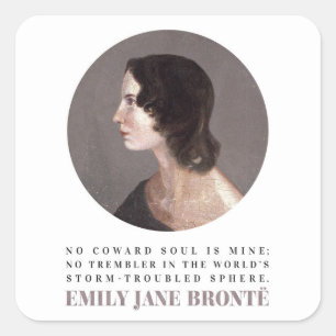Adesivo Quadrado Emily Bronte, Retrato e Citação - Sem Alma de Co