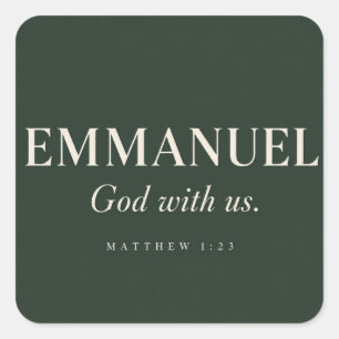 Adesivo Quadrado EMMANUEL   Mateus 1:23   Natal