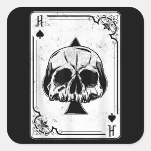 Adesivo Quadrado Emo Gothic e Punk Ace of Spades Poker Game