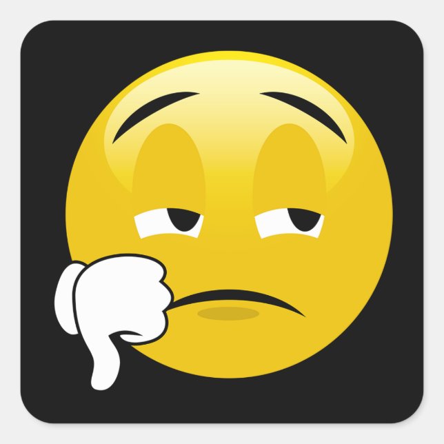Adesivo Quadrado Emoji Abaixo (Frente)
