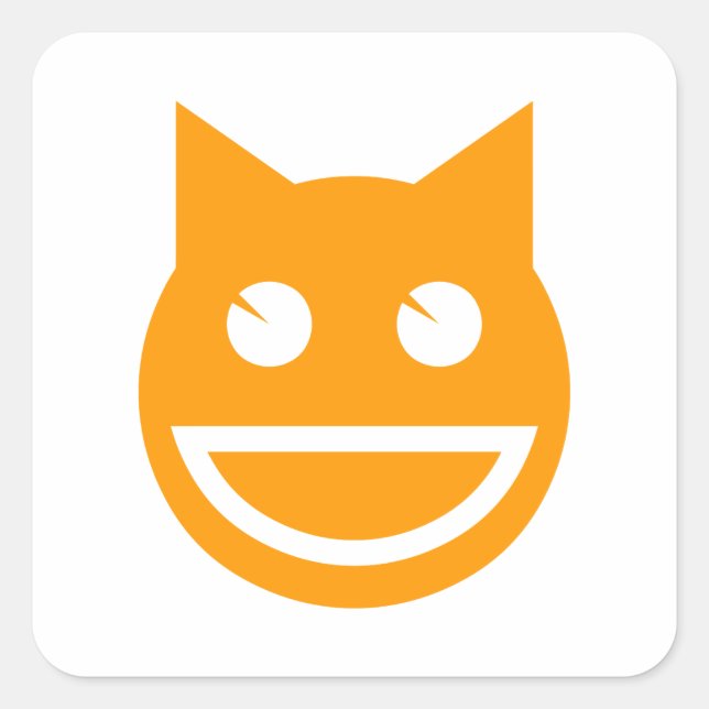 Adesivo Quadrado Emoji Cat Sorridente (Frente)