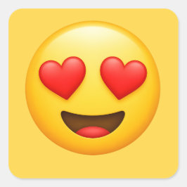 Adesivo Quadrado Emoji de amor amarelo