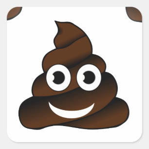 Adesivo Quadrado emoji de cocô engraçado