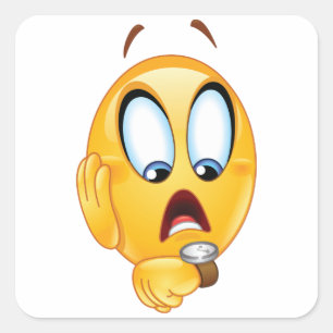 Adesivo Quadrado Emoji em stress