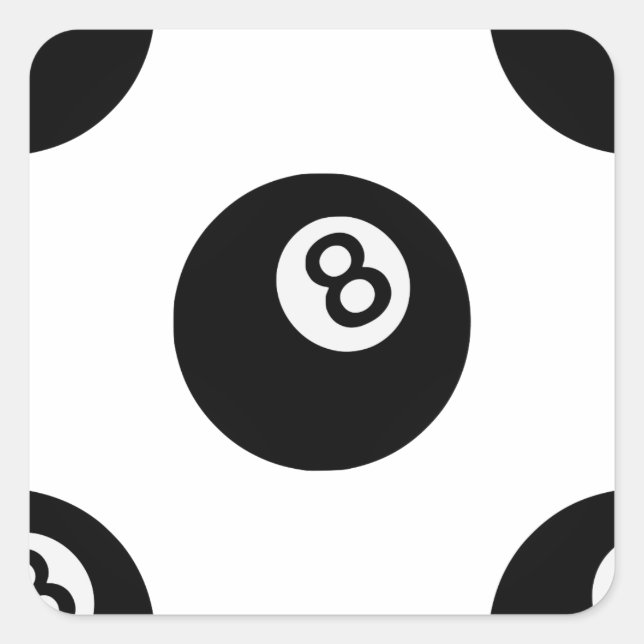 Adesivo Quadrado emoji oito bolas (Frente)