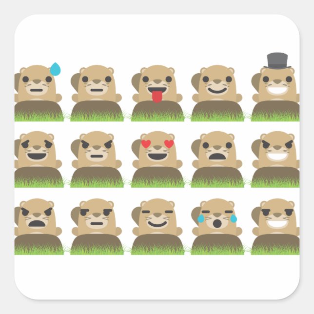 Adesivo Quadrado emojis de moinho (Frente)