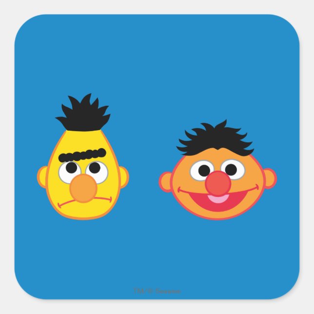 Adesivo Quadrado Emojis do Bert & Ernie (Frente)