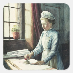 Adesivo Quadrado Empregada doméstica da lavanderia, c.1880