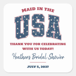 Adesivo Quadrado Empregada nos EUA, Chuva de Presentes de Noiva Lis