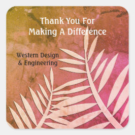 Adesivo Quadrado Empresa de Apreciação do Funcionário Obrigado