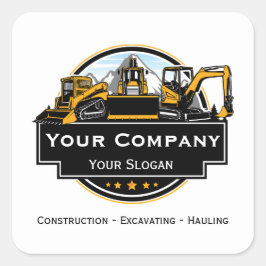Adesivo Quadrado Empresa de Construção de Equipamentos Pesados Prof