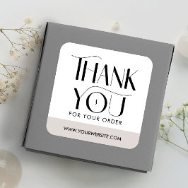 Adesivo Quadrado Empresa de Fontes Moderna Simples Obrigado