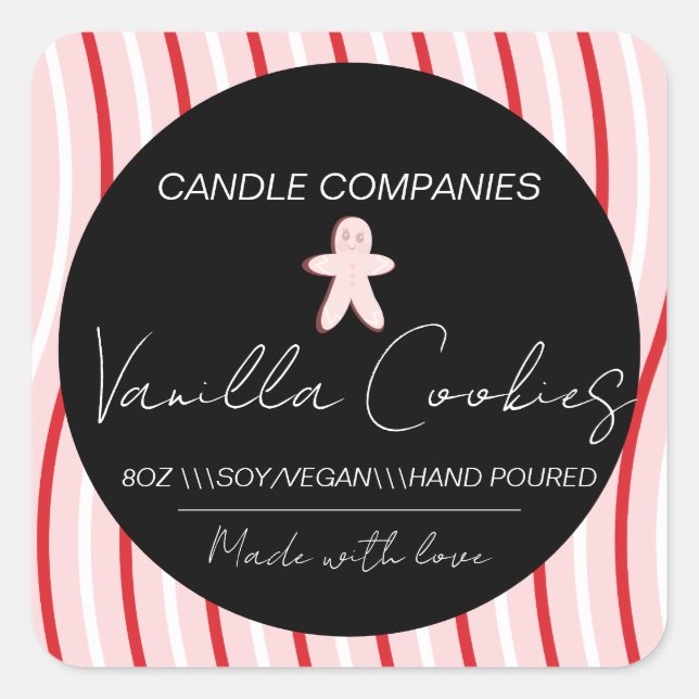 Adesivo Quadrado Empresa de produção de pão de Natal (Frente)