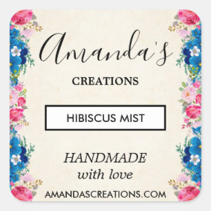 Adesivo Quadrado Empresa de Rico de Quadros de Flor Cor-de-Rosa e A