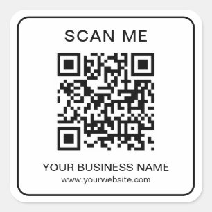 Adesivo Quadrado Empresa Empresa Empresa QR Code Name Url Black Sim