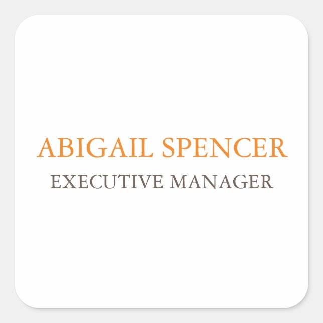 Adesivo Quadrado Empresa profissional simples e simples e simples (Frente)