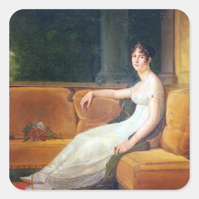 Adesivo Quadrado Empress Josephine em Malmaison, c.1801 (Frente)