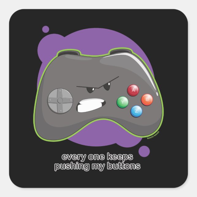 Adesivo Quadrado Empurrar Meus Botões (Frente)