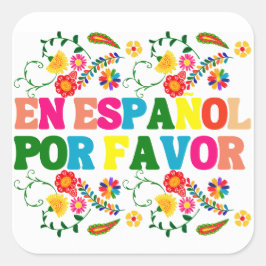 Adesivo Quadrado En Español Por Favor , Professora Espanhola Gift M