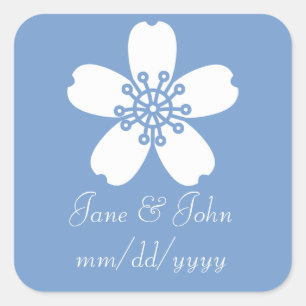 Adesivo Quadrado Encantador Sakura em Periwinkle Sticker