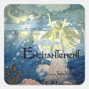 Adesivo Quadrado Encantamento Art Nouveau