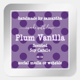 Adesivo Quadrado Encapsulamento de produto Roxo Chic Rotulagens de