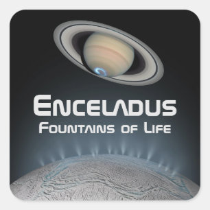 Adesivo Quadrado Enceladus Saturn Moon Fountain of Life Square Sti