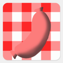 Adesivo Quadrado Enchimento com Gingham Vermelho/Branco/Fundo de Xa