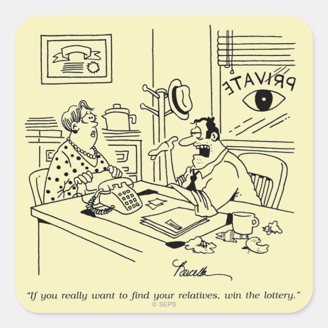 Adesivo Quadrado Encontrando Relativos (Frente)