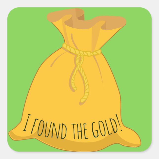 Adesivo Quadrado Encontrei o Dia de São Patrício de ouro (Frente)