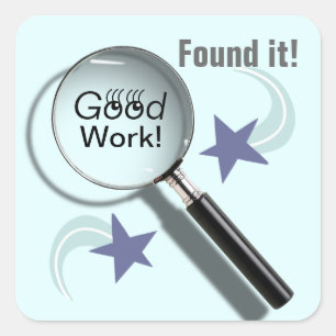 Adesivo Quadrado Encontrei Um Bom Trabalho! (adesivos para estudant