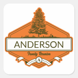 Adesivo Quadrado Encontro de Família Personalizado 