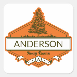 Adesivo Quadrado Encontro de Família Personalizado 