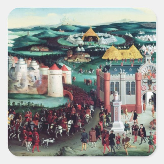 Adesivo Quadrado Encontro no Campo do Vestuário do Dourado (Frente)