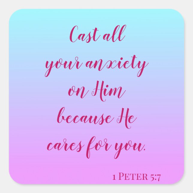 Adesivo Quadrado Encorajar palavras para superar a ansiedade (Frente)