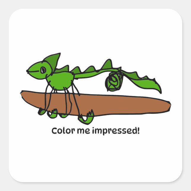 Adesivo Quadrado Encouragement Sticker for Kids - Chameleon (Frente)