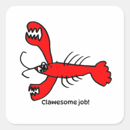 Adesivo Quadrado Encouragement Sticker for Kids - Lobster