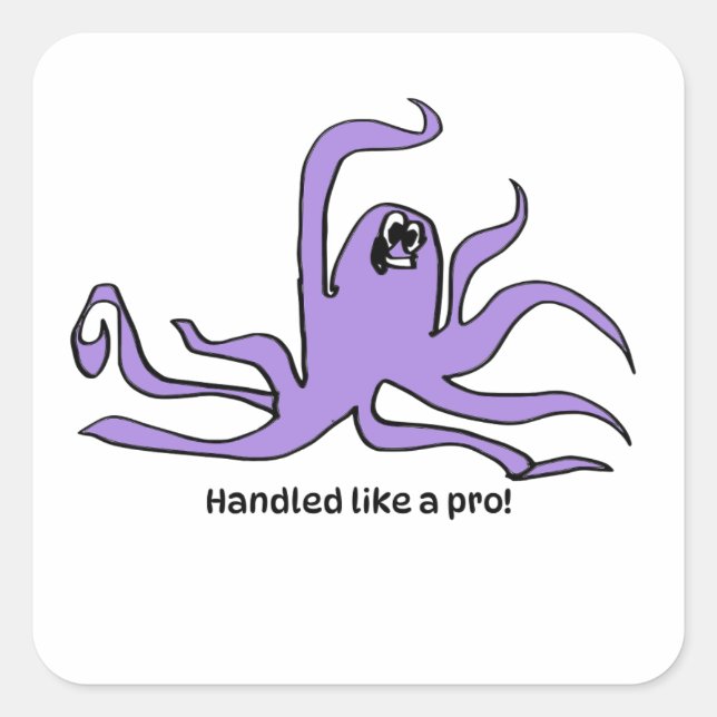 Adesivo Quadrado Encouragement Sticker for Kids - Octopus (Frente)