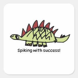 Adesivo Quadrado Encouragement Sticker for Kids - Stegosaurus