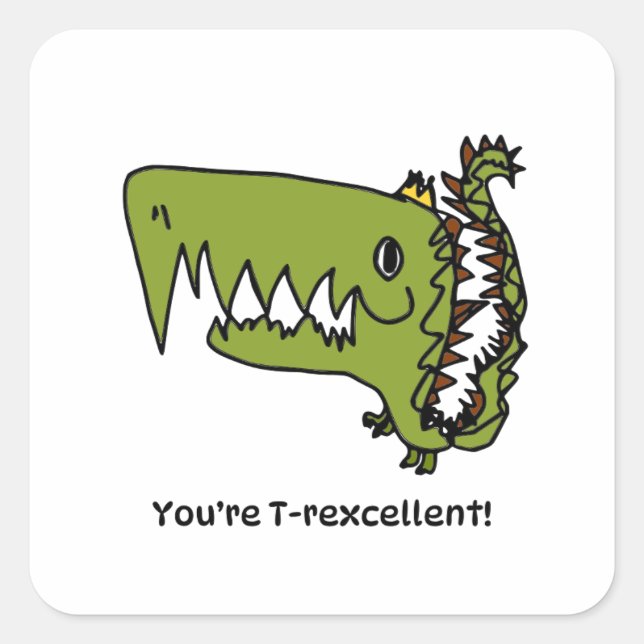 Adesivo Quadrado Encouragement Sticker for Kids - T-rex (Frente)
