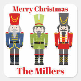 Adesivo Quadrado Endereço clássico de Natal do quebra-nozes