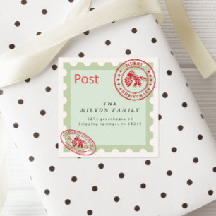 Adesivo Quadrado Endereço de devolução do Feriado de Correio Vintag