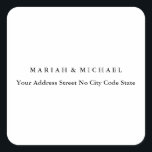 Adesivo Quadrado Endereço de Nome Profissional Minimalista de Tendê<br><div class="desc">Aqueles que o veem dirão que design simples e não conseguirão tirar os olhos deste produto. É um design muito elegante,  muito estético e muito simples e perfeito. Com tal simplicidade,  você refletirá imediatamente qual a boa personalidade que tem e a sensibilidade em seu trabalho.</div>