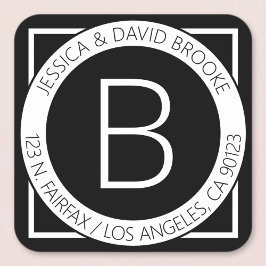 Adesivo Quadrado Endereço de retorno de aparência moderna ou tabela