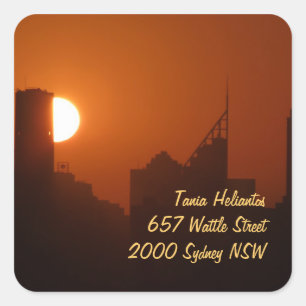Adesivo Quadrado Endereço do rótulo de Sydney