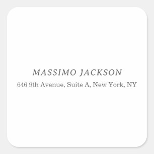 Adesivo Quadrado Endereço personalizado minimalista nome personaliz