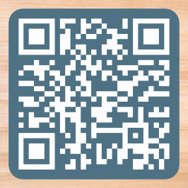 Adesivo Quadrado Endereço URL do Site com Código QR Azul de Eucalip